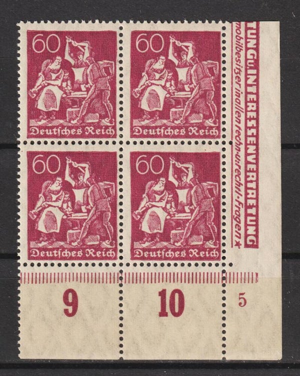 MiNr. 165 postfrische Bogenecke, Formnummer 5