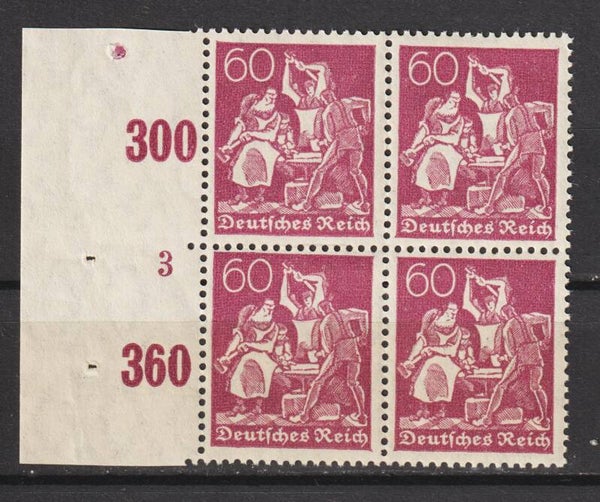 MiNr. 165 postfrischer Viererblock, Formnummer 3