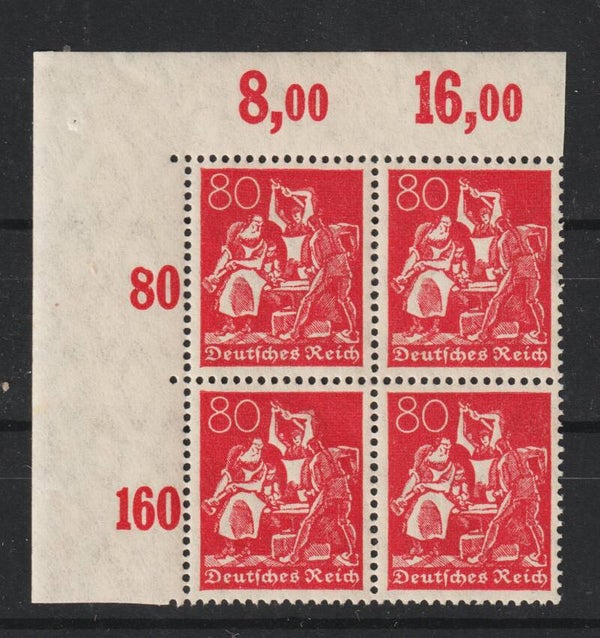 MiNr. 166 postfrische Oberrand Bogenecke