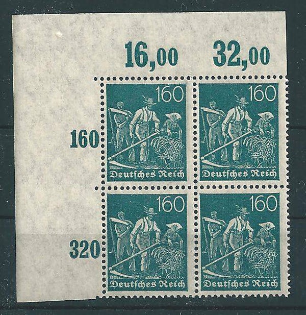 MiNr. 170 postfrische ** Oberrand Bogenecke