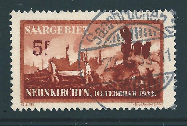 Saar MiNr. 170 gestempelt, Plattenfehler I