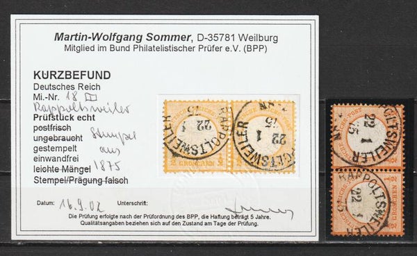 MiNr. 18 Foto Befund Sommer BPP Nachverwendung 1875