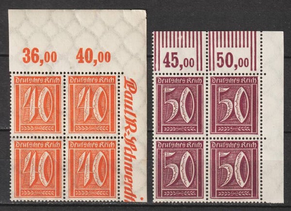 MiNr. 182, 183 postfrische ** Oberrand Bogenecken