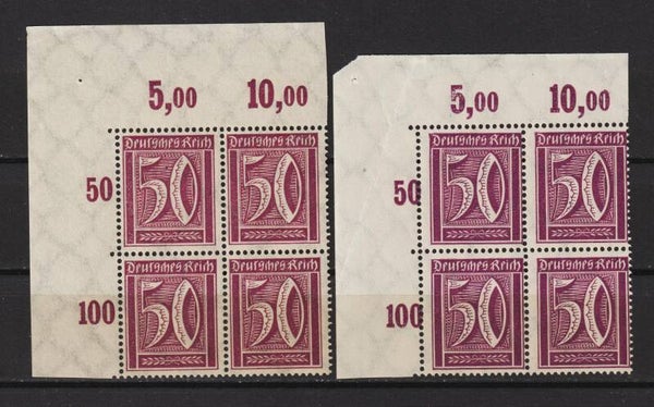 MiNr. 183 a+b postfrische Oberrand Bogenecken