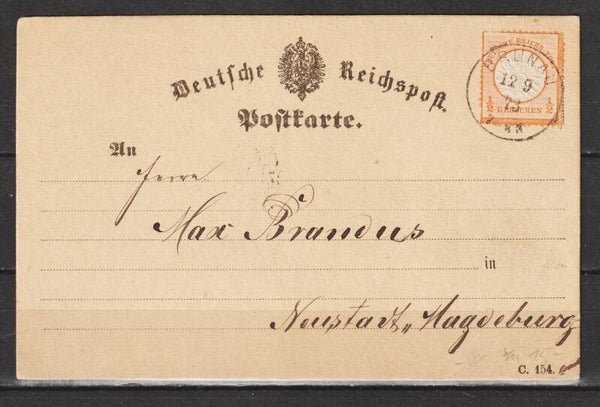 MiNr. 18 Einzelfrankatur auf Postkarte