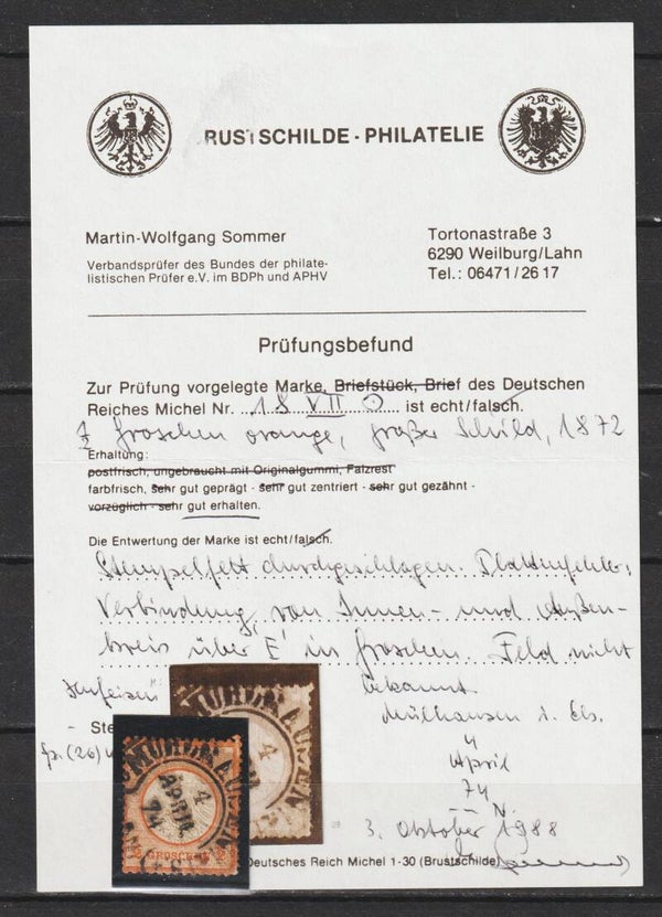 MiNr. 18 VII Foto Befund Sommer BPP