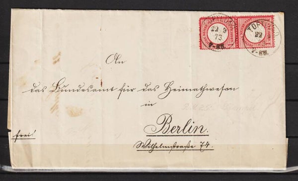 MiNr. 19 senkrechtes Paar auf Brief