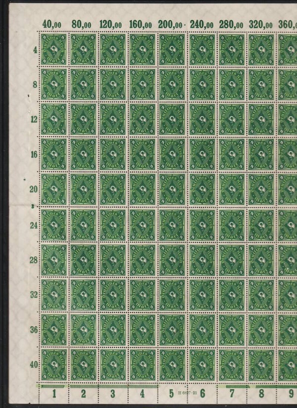 MiNr. 193 postfrischer ** Bogen, Platte 3