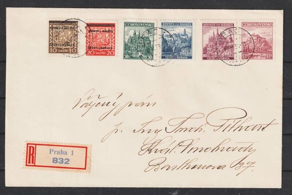 B&M MiNr. 2, 3 .. portogerechte MiF auf Brief 28.X.39