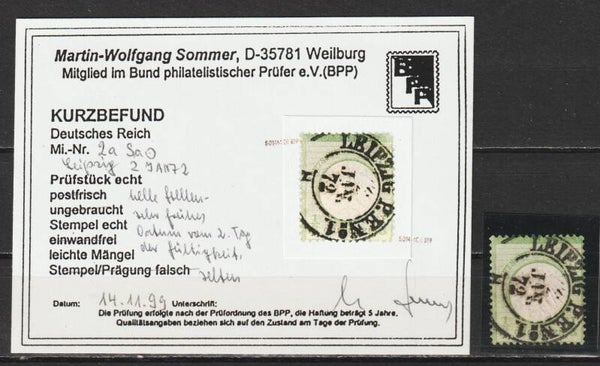 MiNr. 2 gestempelt, Befund Sommer BPP