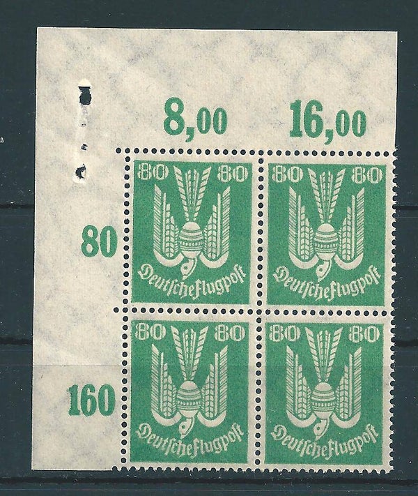 MiNr. 214 postfrische Oberrand Bogenecke