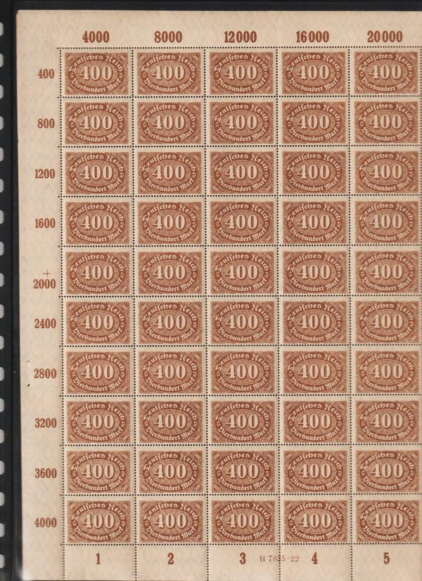 MiNr. 222 postfrischer ** Bogen