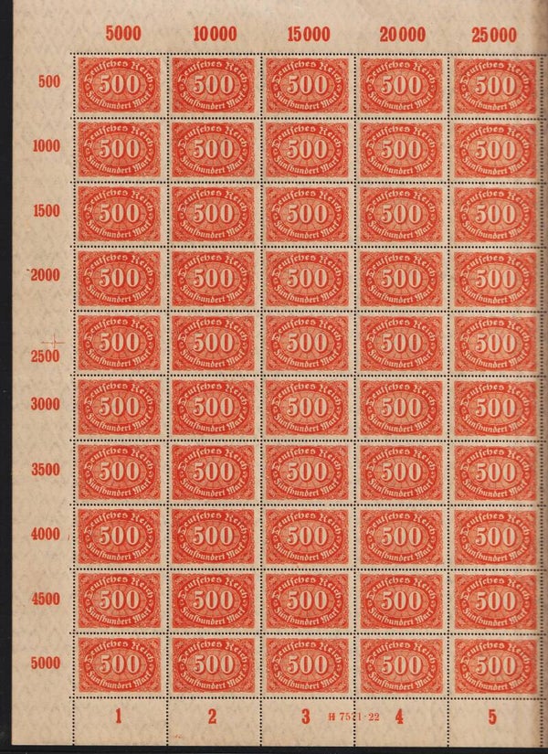 MiNr. 223 HAN H 7571.22  Platte 3 postfrischer Bogen