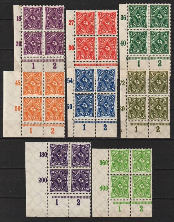 MiNr. 224-232 postfrische Bogenecken