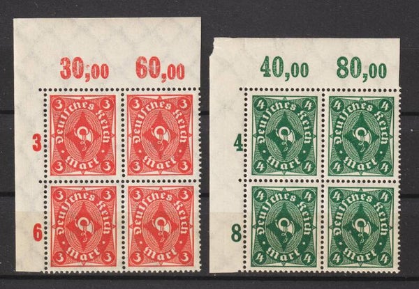 MiNr. 225, 226 postfrische Oberrand Bogenecken