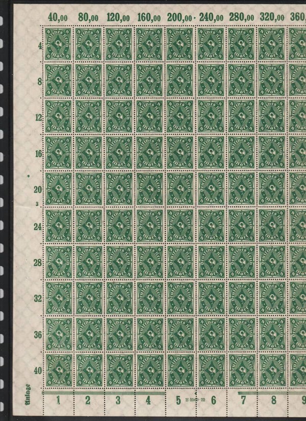 MiNr. 226 Pa postfrischer ** Bogen, Platte 3, DZ Anlage