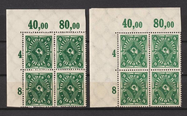 MiNr. 226 a/b postfrische Oberrand Bogenecken