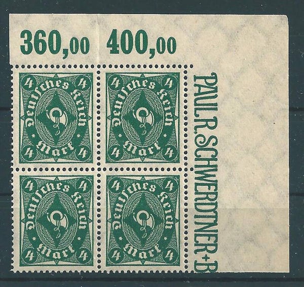 MiNr. 226 postfrische Oberrand Bogenecke