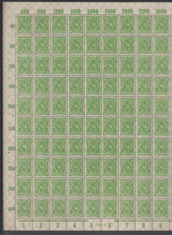 MiNr. 232 P postfrischer ** Bogen, Platte 3