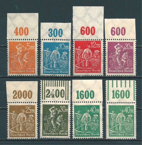 MiNr. 238, 239, 240, 241, 242, 243, 244 postfrisch ** Oberrand  (0254)