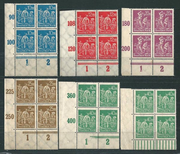 MiNr. 239, 240, 241,242, 244 P+W ** Bogenecken