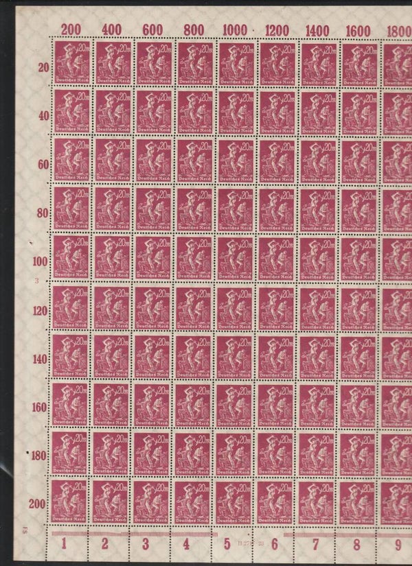 MiNr. 241 ** Bogen Druckerzeichen Fs