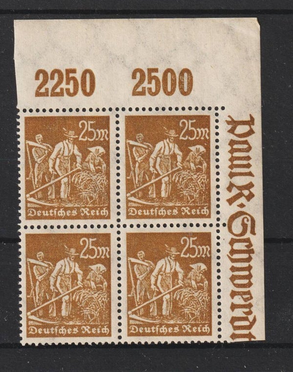 MiNr. 242 postfrische ** Oberrand Bogenecke
