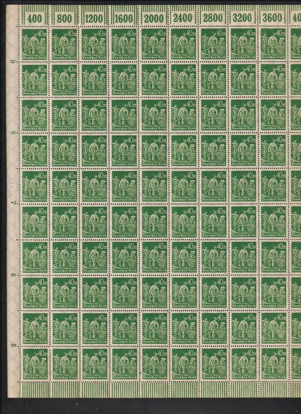 MiNr. 244 W postfrischer Bogen, Oberrand: 1'11'1-2'9'2