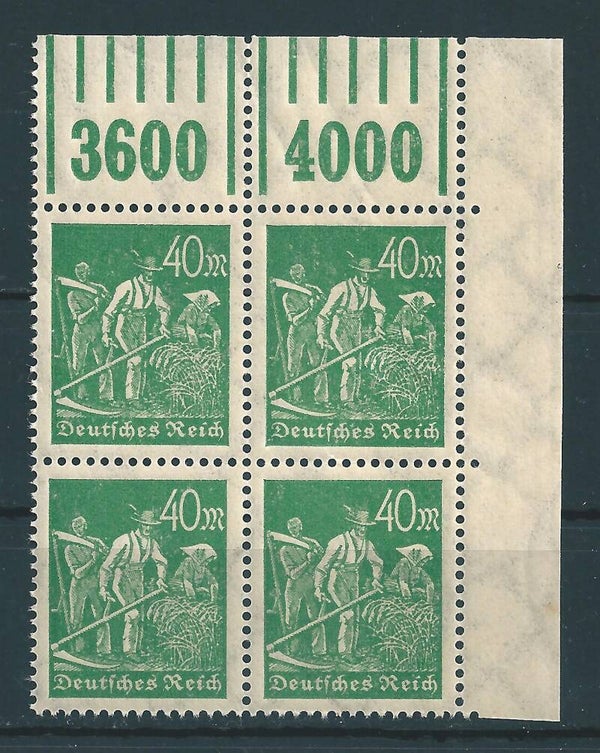 Minr. 244 postfrische Walzendruck Oberrand Bogenecke