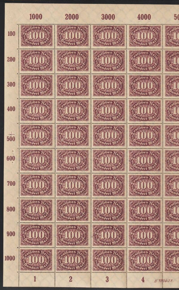 MiNr. 247 postfrischer ** Bogen Plattenfehler I, II, f10, f24, f45