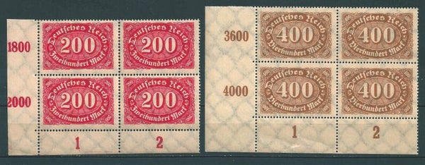 MiNr. 248 + 250 postfrisch **, Bogenecken