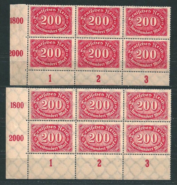 MiNr. 248 a+c postfrische Unterrand Bogenecken