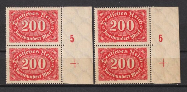 MiNr. 248 a+c postfrisch, FN 5  + Passerkreuz