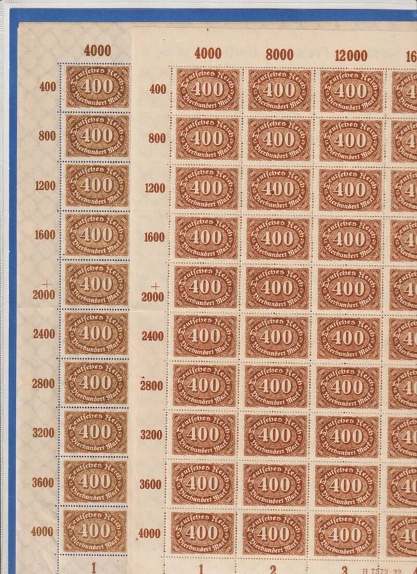 MiNr. 250 postfrische ** Bogen, Farben