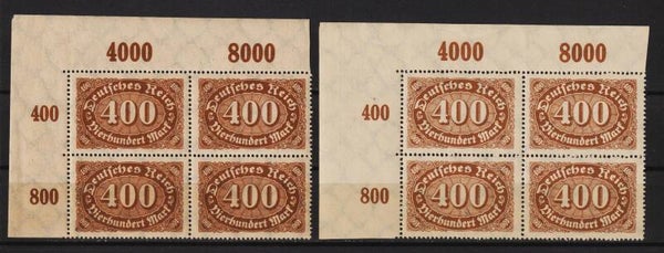 MiNr. 250 postfrische Oberrand Bogenecken
