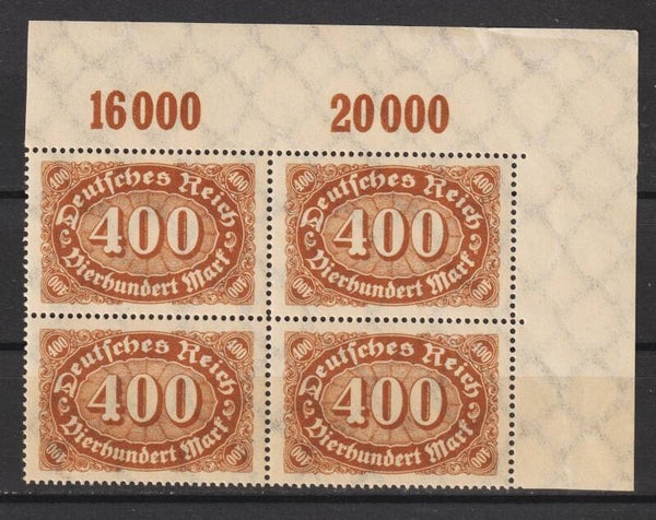 MiNr. 250 postfrische Oberrand Bogenecke