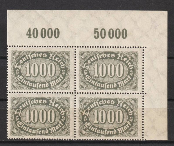 MiNr. 252 postfrische ** Oberrand Bogenecke