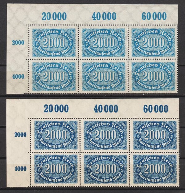MiNr. 252 a+b postfrisch ** Oberrand Bogenecken
