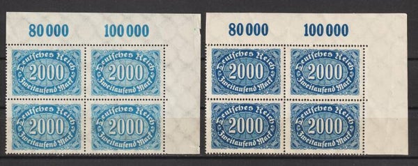 MiNr. 252 a+b postfrisch ** Oberrand Bogenecken