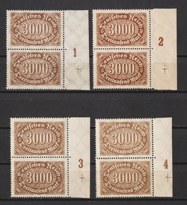 MiNr. 254 postfrisch ** FN 1-4 + Passerkreuz