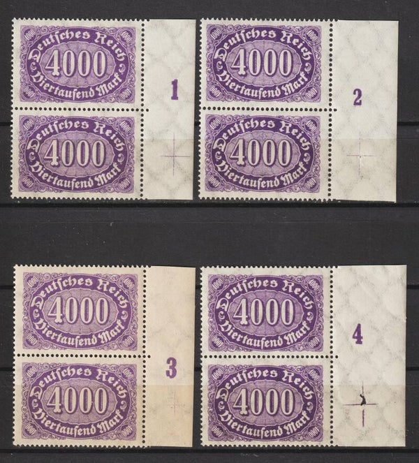 MiNr. 255 postfrisch ** FN 1-4 + Passerkreuz