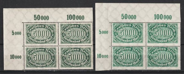 MiNr. 256 b, c postfrische Oberrand Bogenecken