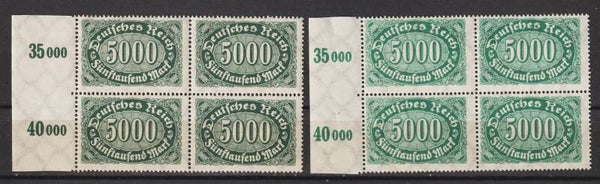 MiNr. 256 b+c postfrische Viererblöcke