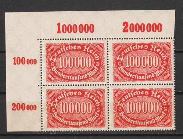 MiNr. 257 postfrische Oberrand Bogenecke