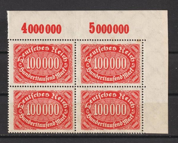 MiNr. 257 postfrische Oberrand Bogenecke, Plattenmfehler III