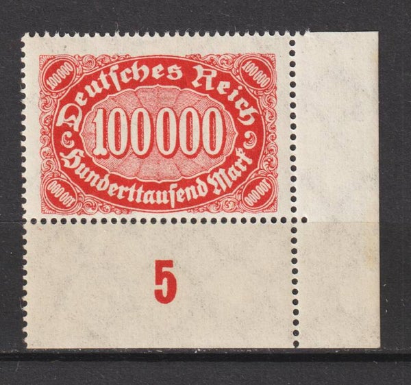 MiNr. 257 postfrische Unterrand Bogenecke