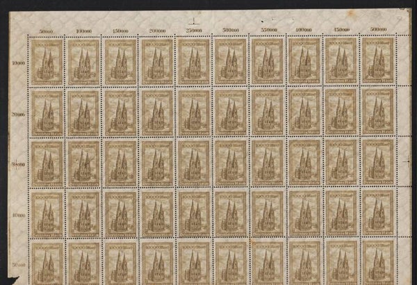 MiNr. 262 postfrischer ** Bogen, Druckerzeichen 8 EN