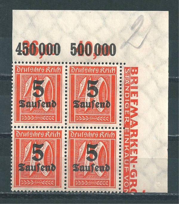 MiNr. 277 postfrisch ** Oberrand Bogenecke