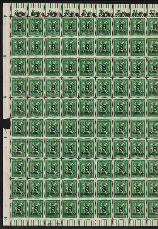 MiNr. 278 postfrischer ** Bogen Platte 9