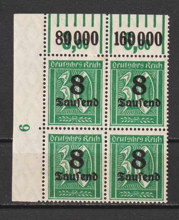 MiNr. 278 W postfrisch ** Oberrand Bogenecke, Abart